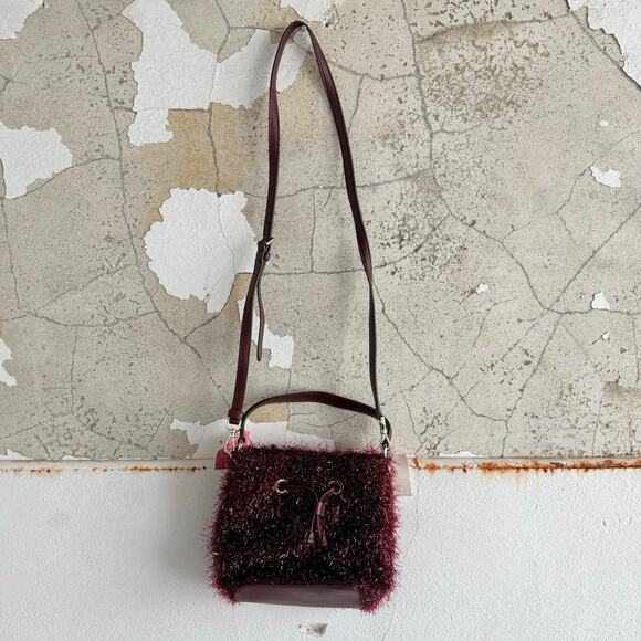 Kate Spade Bucket Bag Natalia Tinsel Cherry Wood Purse NWT Crossbody Party - Picture 2 of 12